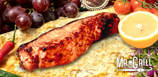 Шашлык из семги на углях